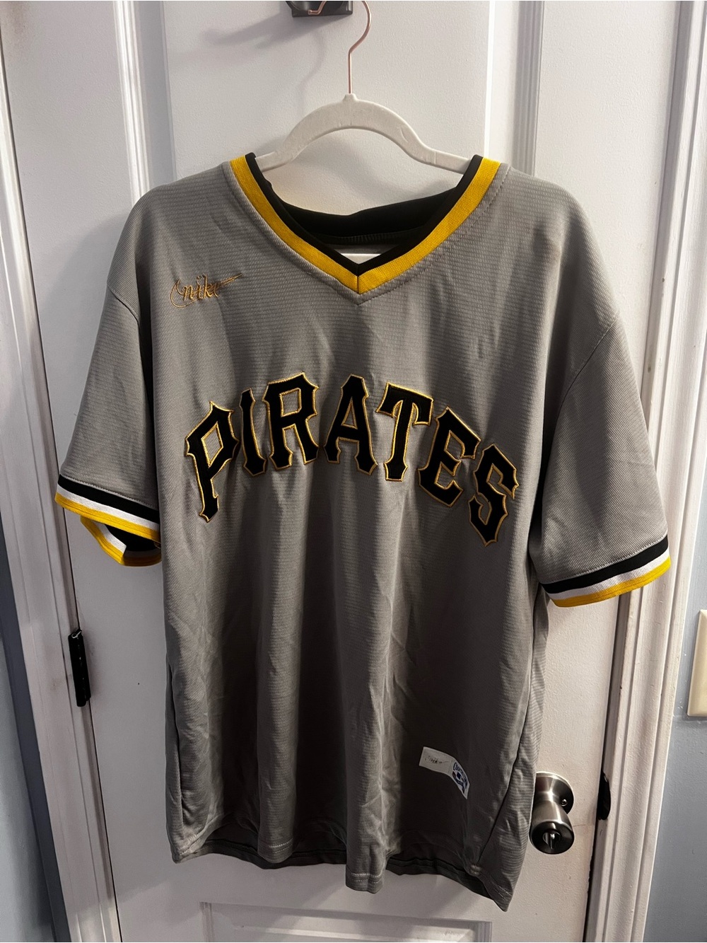 Pittsburgh Pirates Gray Baseball Jersey with Yellow & Black Trim